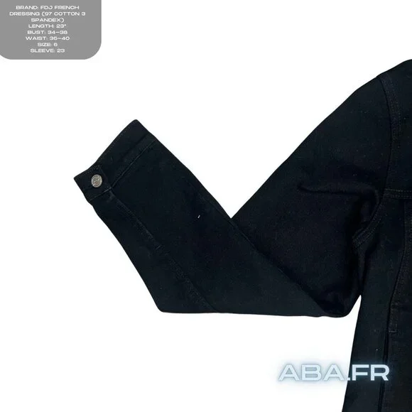 FDJ Black Jean Jacket - Picture 3 of 5